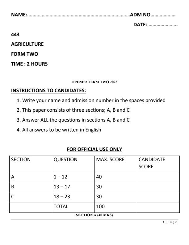 Preview page Form-2-Agriculture-Term-2-Opener-Exam-2023_1573_0.jpg