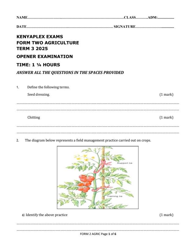 Preview page Form-2-Agriculture-Term-3-Opener-Exam-2025_4576_0.jpg