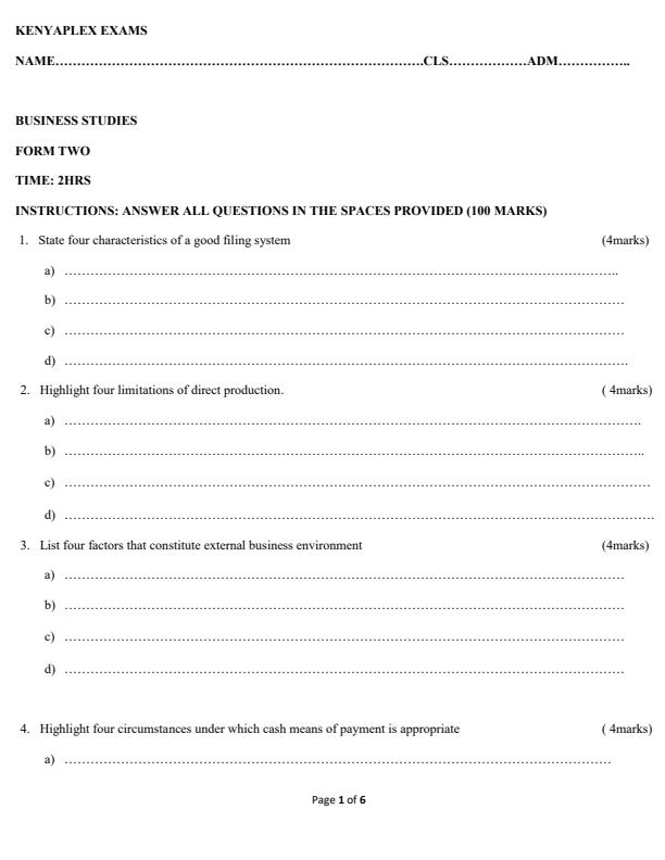 Preview page Form-2-Business-Studies-Term-1-Opener-Exam-2024_1989_0.jpg