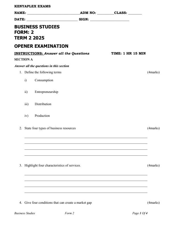 Preview page Form-2-Business-Studies-Term-2-Opener-Exam-2025_3925_0.jpg
