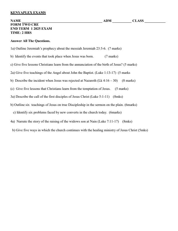 Preview page Form-2-CRE-End-of-Term-1-Examination-2025_3729_0.jpg