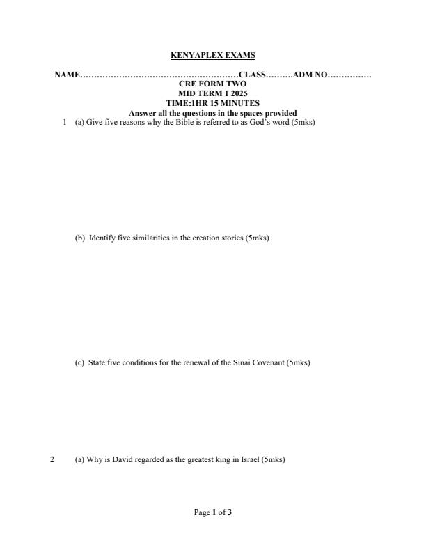 Preview page Form-2-CRE-Mid-Term-1-Exam-2025_3667_0.jpg