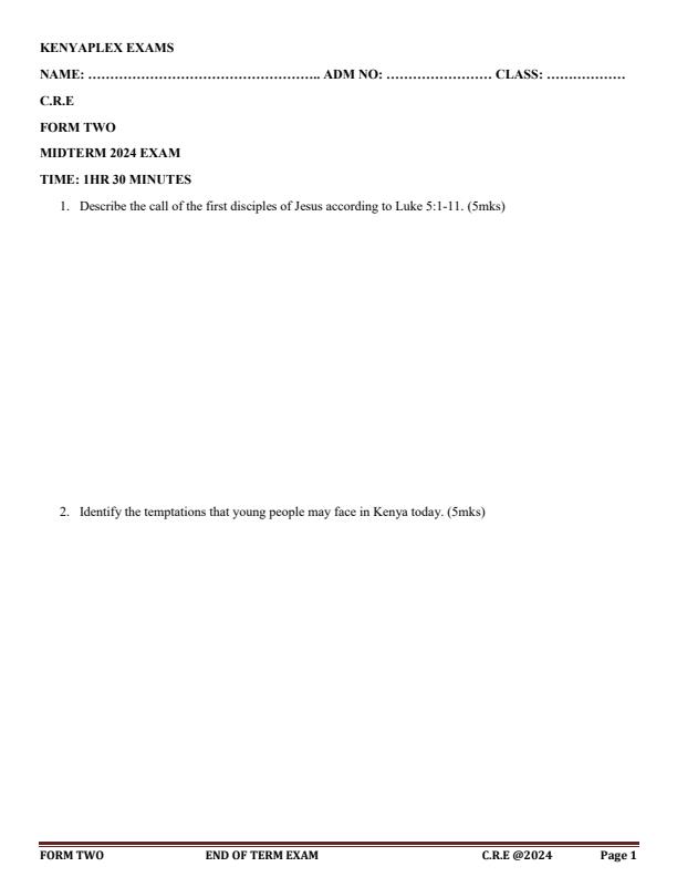 Preview page Form-2-CRE-Mid-Term-2-Examination-2024_2514_0.jpg