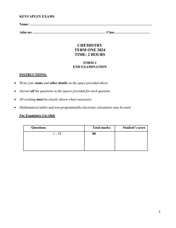 Preview page Form-2-Chemistry-End-of-Term-1-Examination-2024_2222_0.jpg