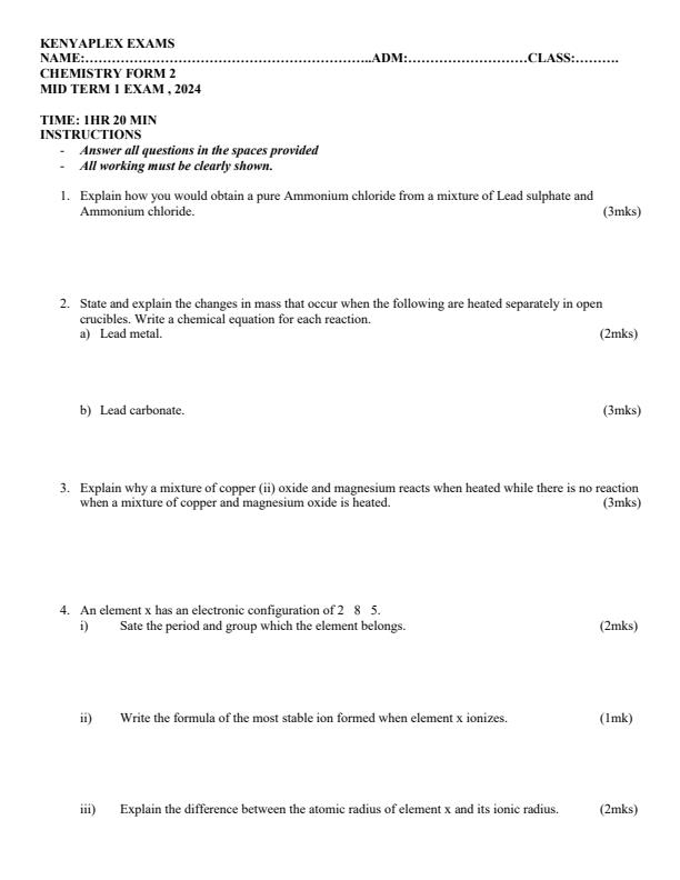 Preview page Form-2-Chemistry-Mid-Term-1-Examination-2024_2052_0.jpg