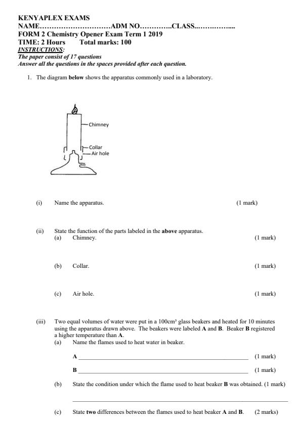 Preview page Form-2-Chemistry-Opener-Exam-Term-1-2019_20_0.jpg