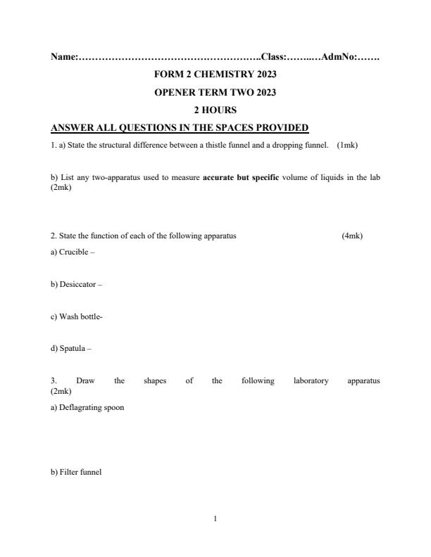 Preview page Form-2-Chemistry-Term-2-Opener-Exam-2023_1585_0.jpg