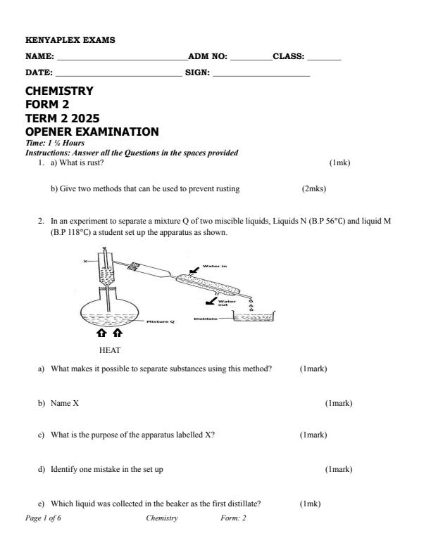 Preview page Form-2-Chemistry-Term-2-Opener-Exam-2025_3928_0.jpg