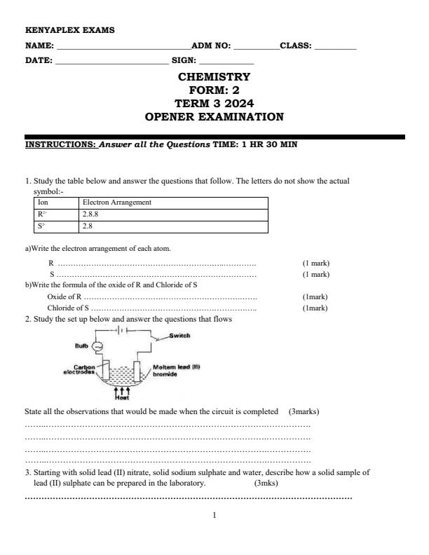 Preview page Form-2-Chemistry-Term-3-Opener-Exam-2024_3002_0.jpg