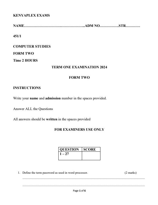 Preview page Form-2-Computer-Studies-End-of-Term-1-Examination-2024_2223_0.jpg