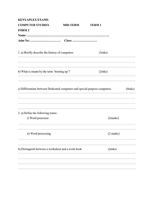 Preview page Form-2-Computer-Studies-Mid-Term-1-Examination-2020_560_0.jpg