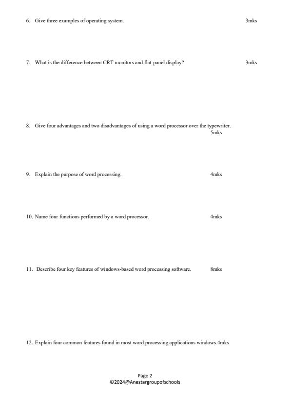 Preview page Form-2-Computer-Studies-Term-2-Opener-Exam-2024_2376_1.jpg