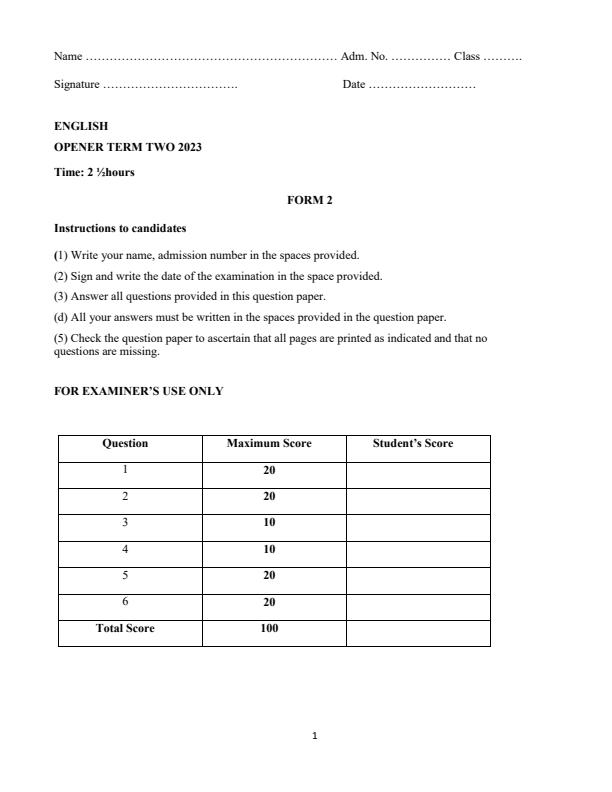 Preview page Form-2-English-Term-2-Opener-Exam-2023_1597_0.jpg