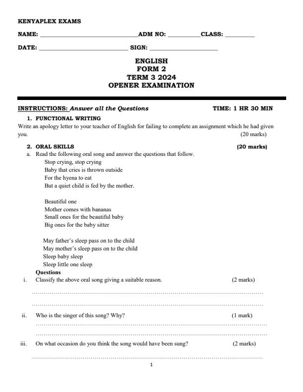 Preview page Form-2-English-Term-3-Opener-Exam-2024_3018_0.jpg