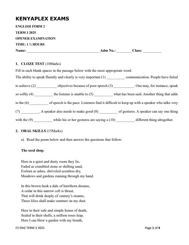 Preview page Form-2-English-Term-3-Opener-Exam-2025_4582_0.jpg