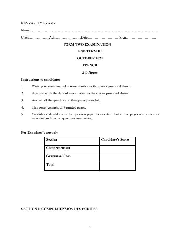 Preview page Form-2-French-End-of-Term-3-Examination-2024_3297_0.jpg
