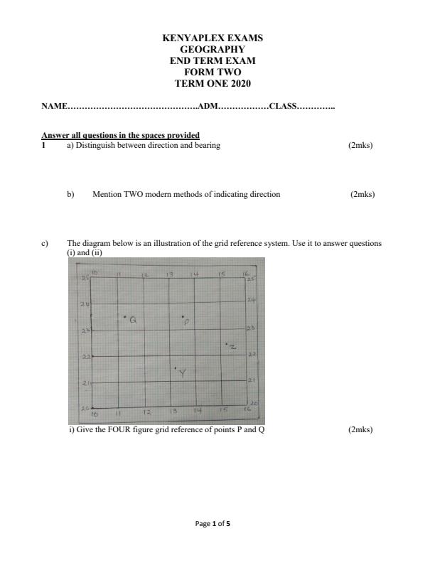 Preview page Form-2-Geography-End-of-Term-1-Examination-2020_631_0.jpg