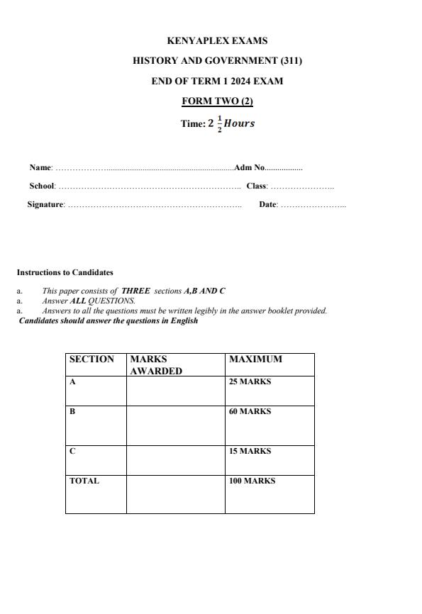 Preview page Form-2-History-and-Government-End-of-Term-1-Examination-2024_2229_0.jpg