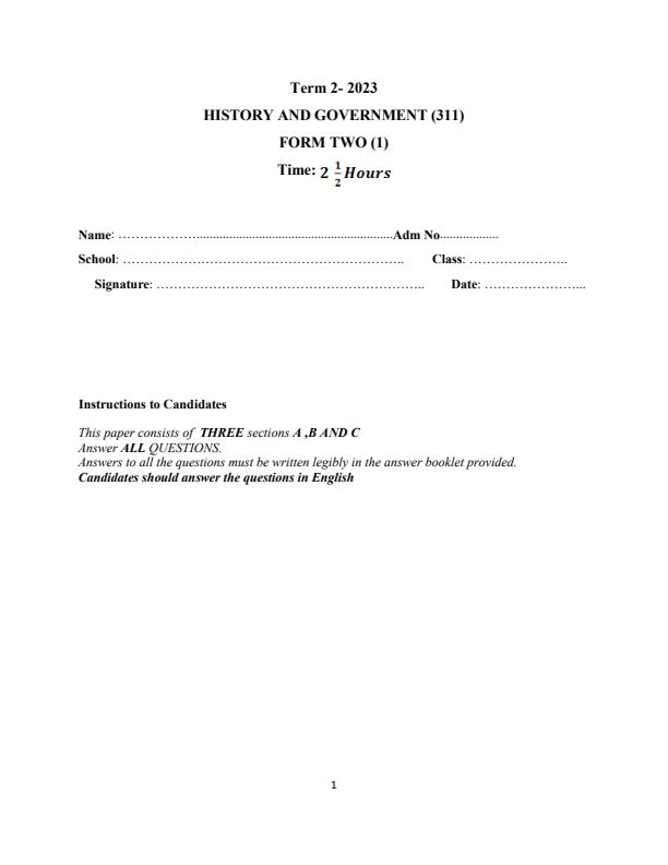 Preview page Form-2-History-and-Government-End-of-Term-2-Examination-2023_1744_0.jpg