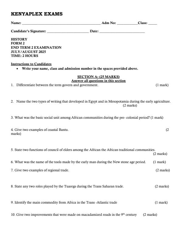 Preview page Form-2-History-and-Government-End-of-Term-2-Examination-2025_4250_0.jpg