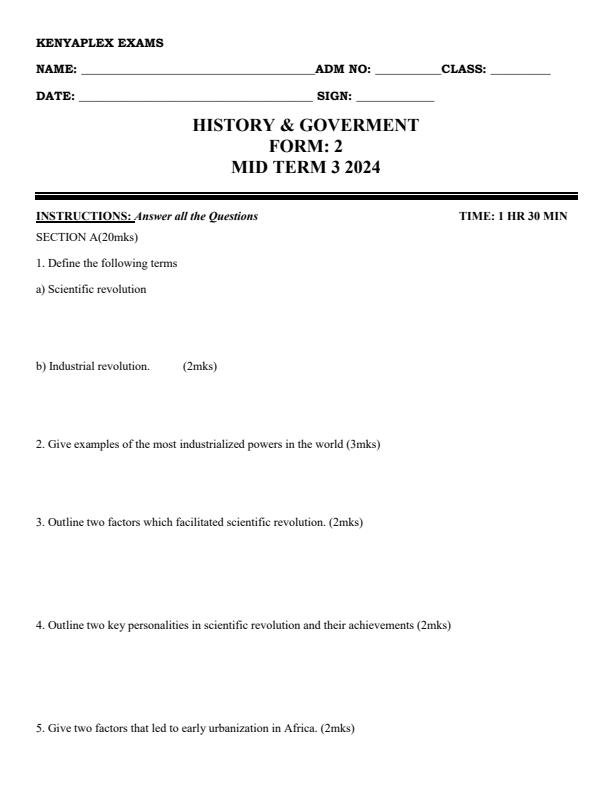 Preview page Form-2-History-and-Government-Mid-Term-3-Examination-2024_3243_0.jpg