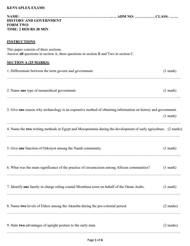 Preview page Form-2-History-and-Government-Term-1-Opener-Exam-2024_1994_0.jpg