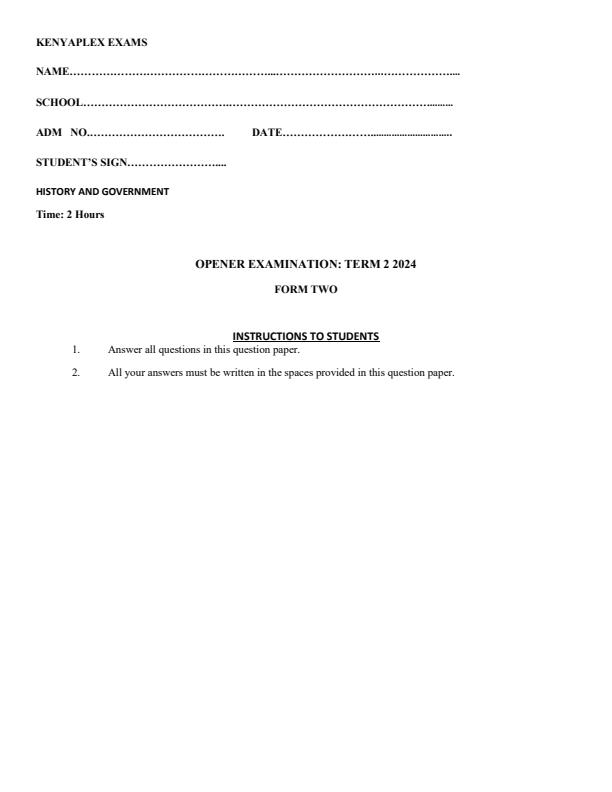 Preview page Form-2-History-and-Government-Term-2-Opener-Exam-2024_2390_0.jpg