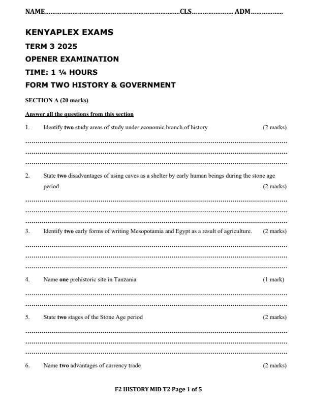 Preview page Form-2-History-and-Government-Term-3-Opener-Exam-2025_4584_0.jpg