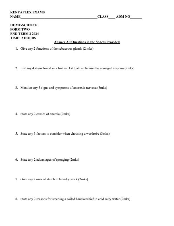 Preview page Form-2-Home-Science-End-of-Term-2-Examination-2024_2750_0.jpg
