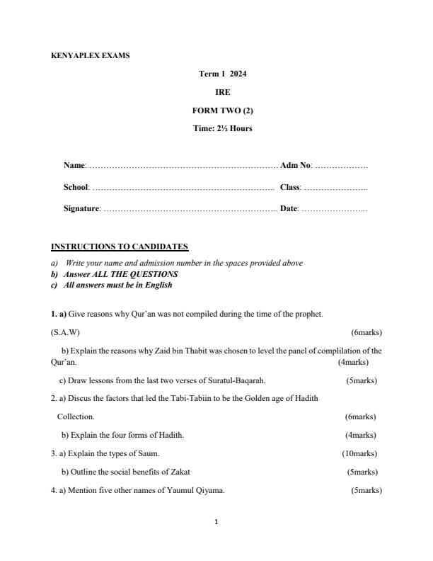 Preview page Form-2-IRE-End-of-Term-1-Examination-2024_2231_0.jpg