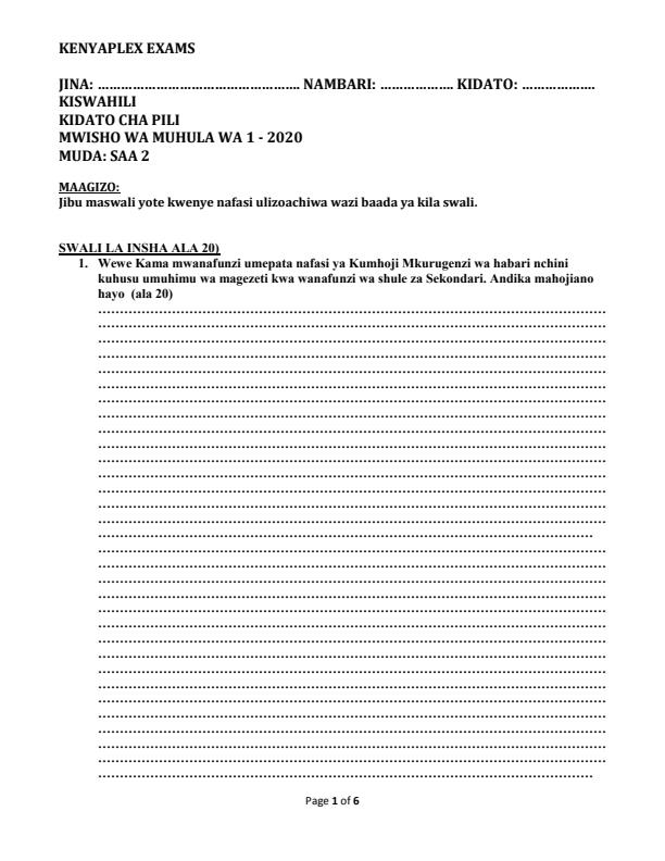 Preview page Form-2-Kiswahili-End-of-Term-1-Examination-2020_607_0.jpg