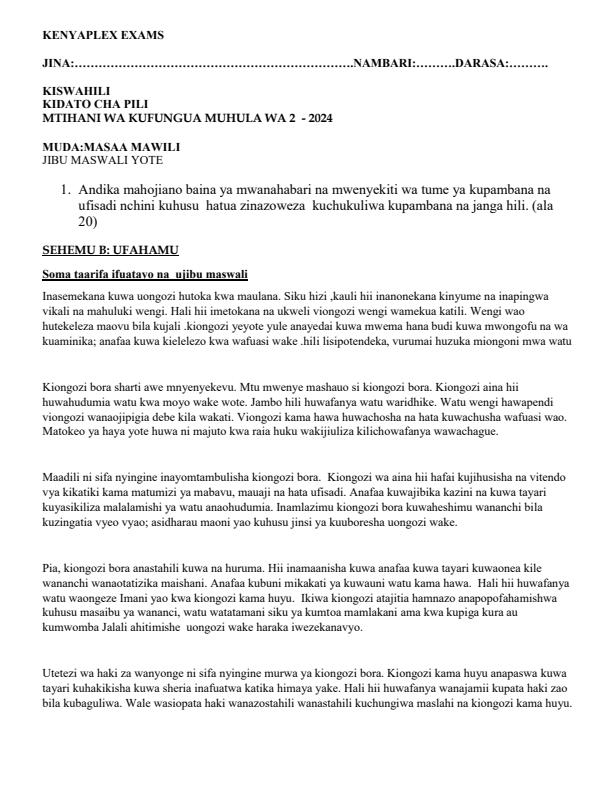 Preview page Form-2-Kiswahili-Term-2-Opener-Exam-2024_2359_0.jpg