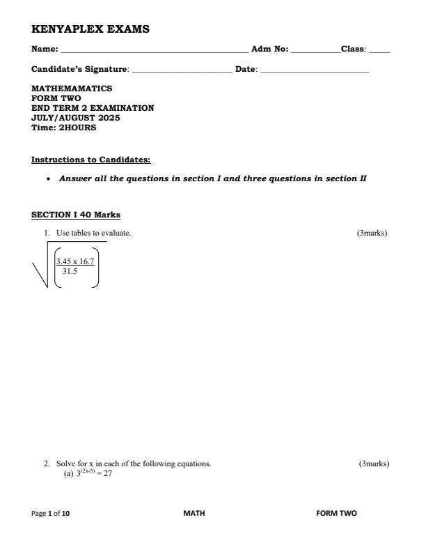 Preview page Form-2-Mathematics-End-of-Term-2-Examination-2025_4253_0.jpg