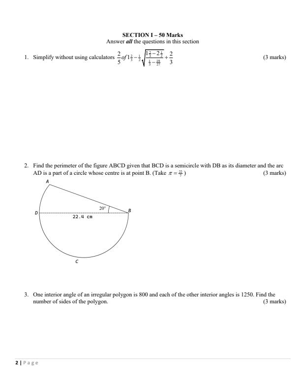 Preview page Form-2-Mathematics-Term-3-Opener-Exam-2024-Version-2_3084_1.jpg