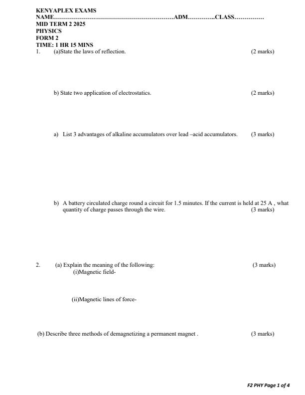 Preview page Form-2-Physics-Mid-Term-2-Exam-2025_4084_0.jpg