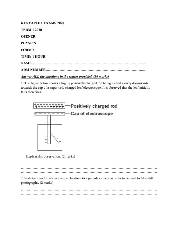 Preview page Form-2-Physics-Term-1-Opener-Examination-2020_449_0.jpg