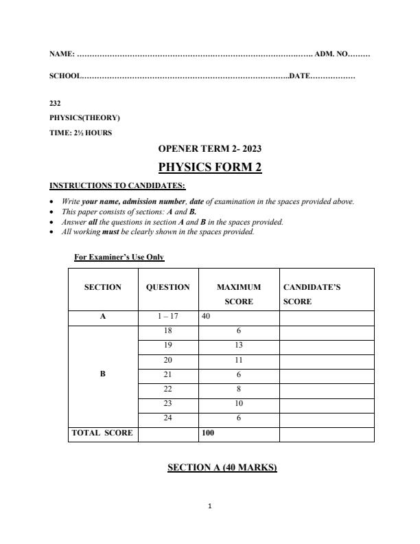 Preview page Form-2-Physics-Term-2-Opener-Exam-2023_1621_0.jpg