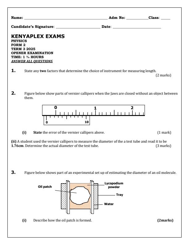 Preview page Form-2-Physics-Term-3-Opener-Exam-2025_4587_0.jpg