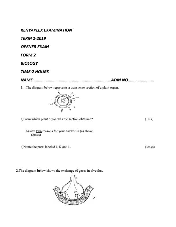 Preview page Form-2-Term-2-Biology-Opener-Exam-2019_143_0.jpg