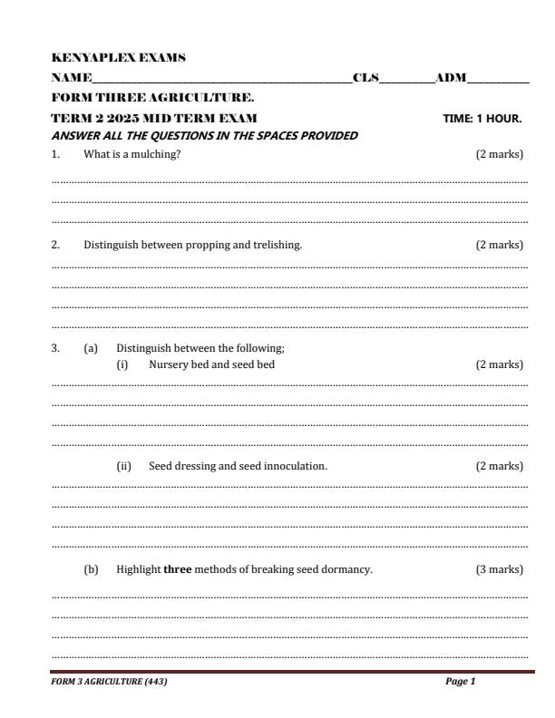 Preview page Form-3-Agriculture-Mid-Term-2-Exam-2025_4089_0.jpg