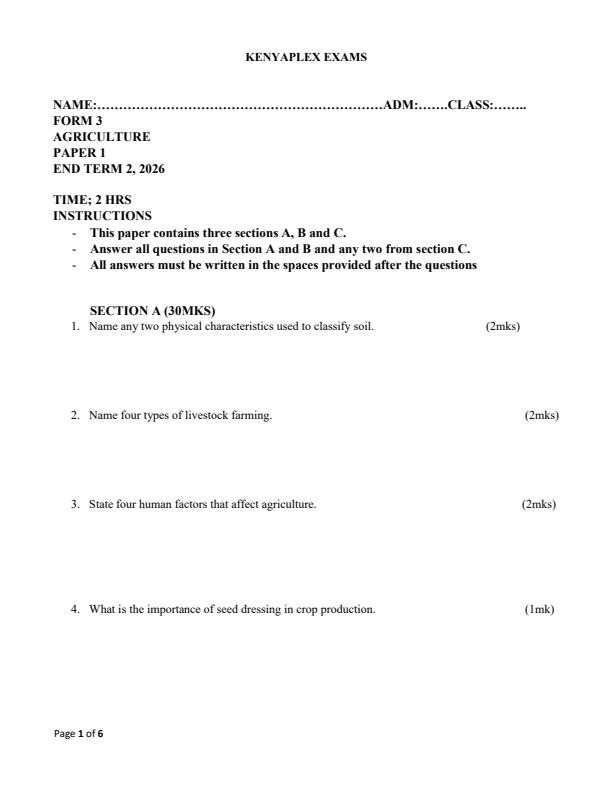 Preview page Form-3-Agriculture-Paper-1-End-Term-2-Exam-2026_6226_0.jpg