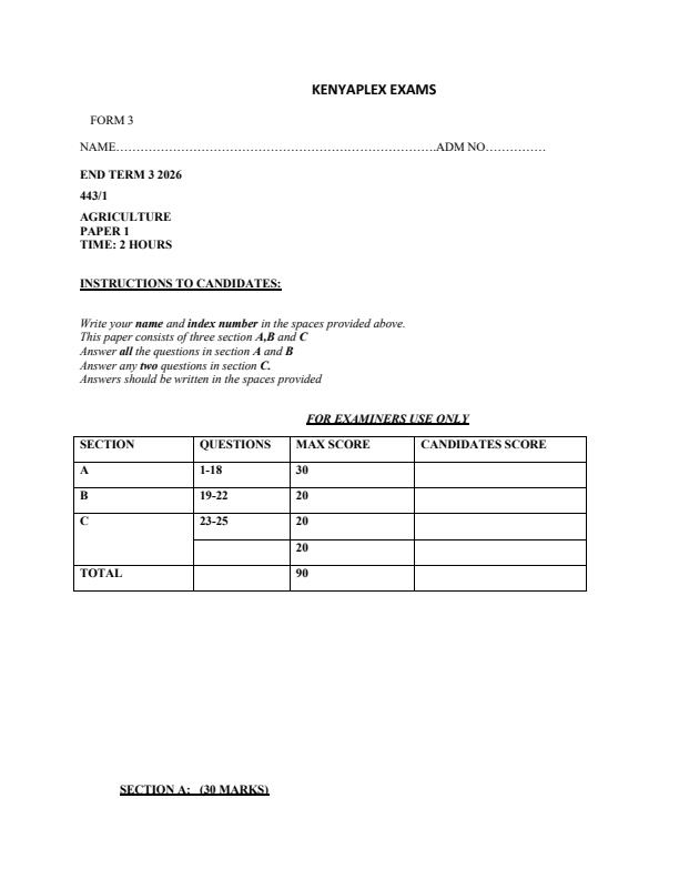 Preview page Form-3-Agriculture-Paper-1-End-Term-3-Exam-2026_6967_0.jpg