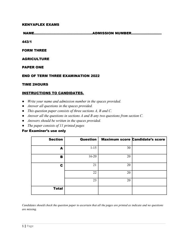 Preview page Form-3-Agriculture-Paper-1-End-of-Term-3-Examination-2022_1127_0.jpg