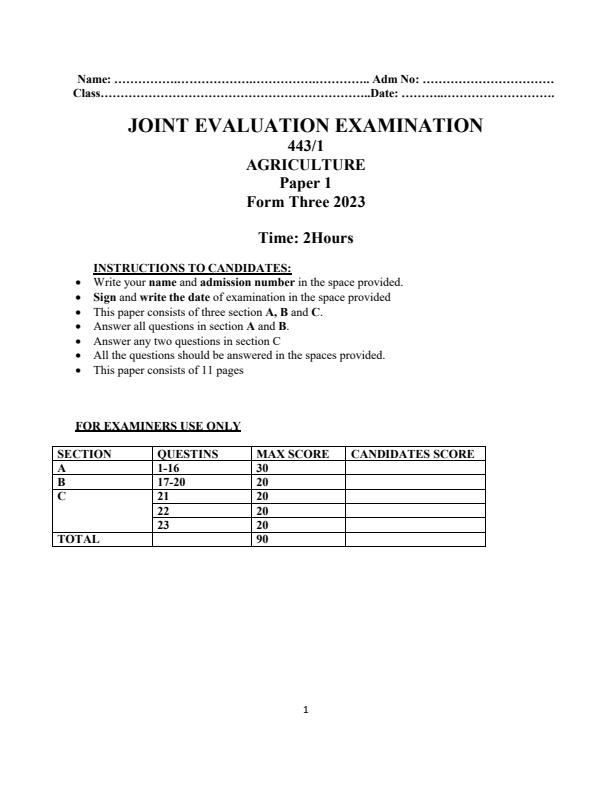 Preview page Form-3-Agriculture-Paper-1-End-of-Term-3-Examination-2023_1826_0.jpg