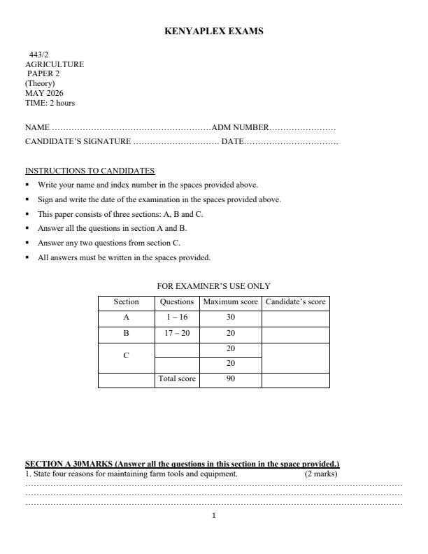 Preview page Form-3-Agriculture-Paper-2-Term-2-Opener-Exam-2026_5691_0.jpg