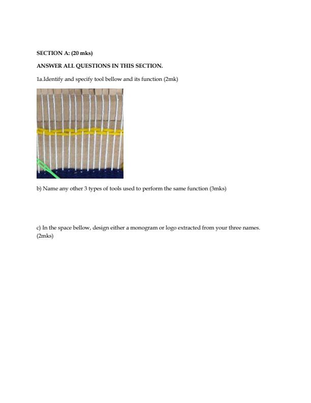 Preview page Form-3-Art-and-Design-End-Term-1-Exam-2026_5460_1.jpg