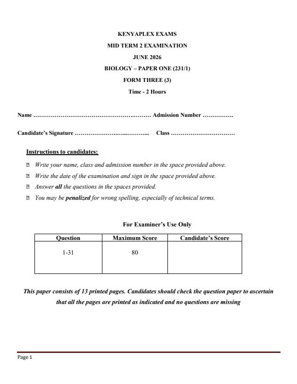 Preview page Form-3-Biology-Mid-Term-2-exam-2026_5978_0.jpg