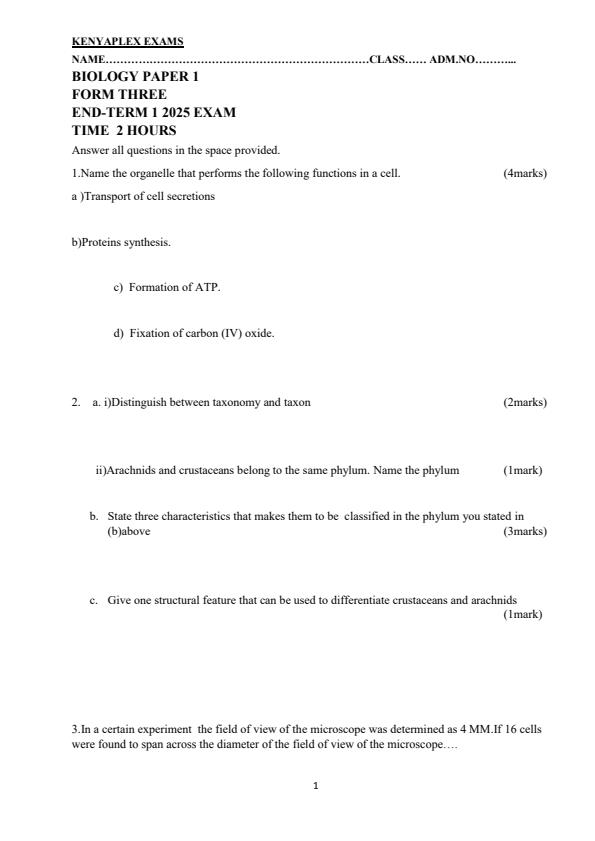 Preview page Form-3-Biology-Paper-1-End-of-Term-1-Examination-2025_3891_0.jpg