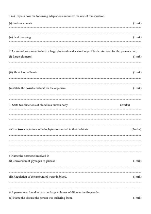Preview page Form-3-Biology-Paper-1-Term-2-Opener-Exam-2026_5692_1.jpg