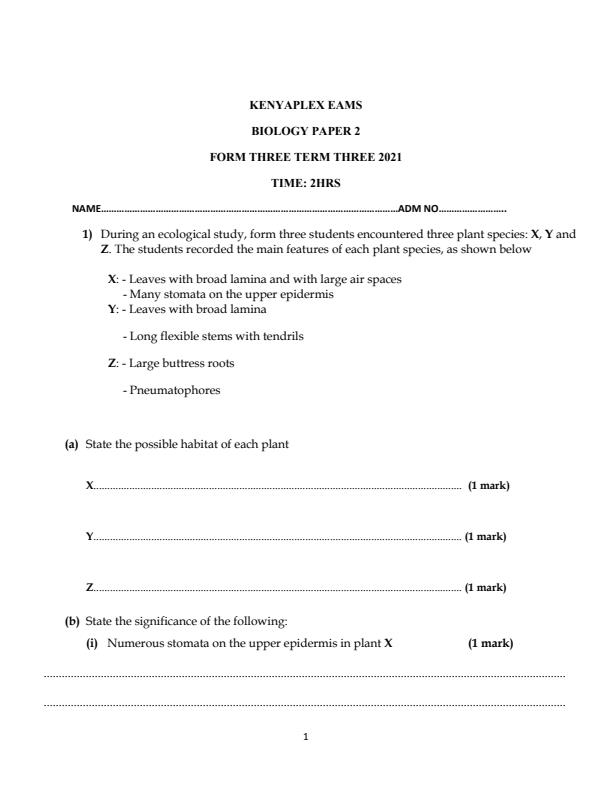 Preview page Form-3-Biology-Paper-2-End-of-Term-3-Examination-2021_839_0.jpg